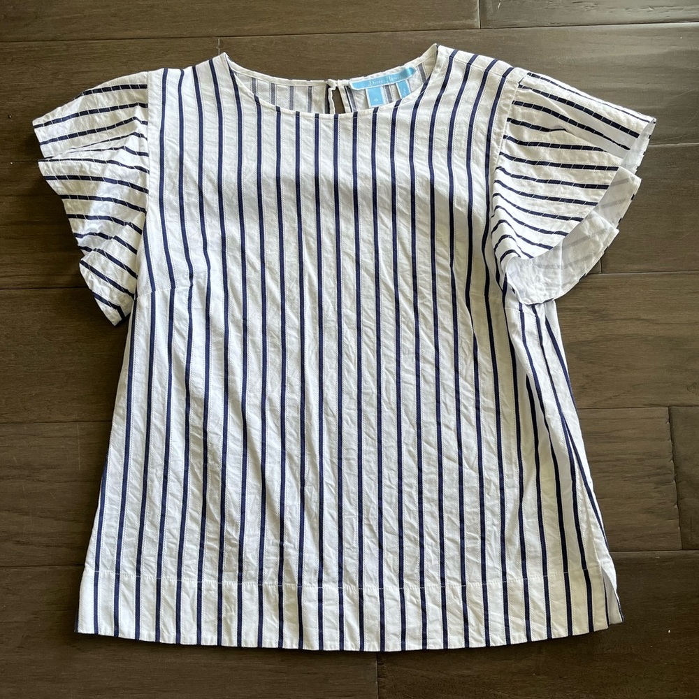 Draper James Striped Flutter Sleeve Top